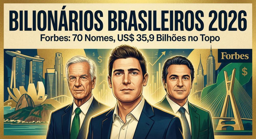 Brasil tem 70 nomes na lista de bilionários da Forbes em 2026 Eduardo Saverin lidera pelo 3º ano