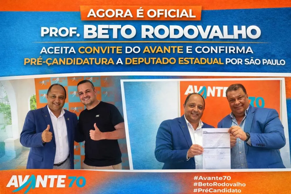 Professor Beto Rodovalho se filia ao Avante a convite do partido e confirma pré-candidatura a deputado estadual
