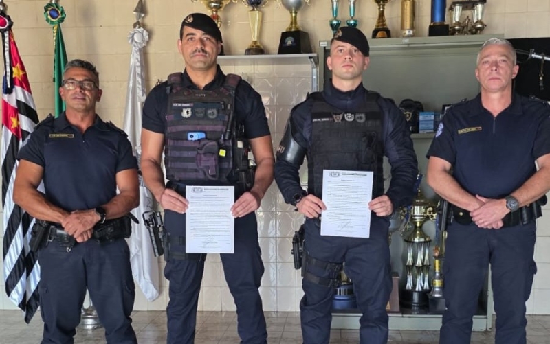 GCM DE MONTE MOR RECEBE RECONHECIMENTO POR ATUAÇÃO EM OCORRÊNCIA DE VIOLÊNCIA DOMÉSTICA